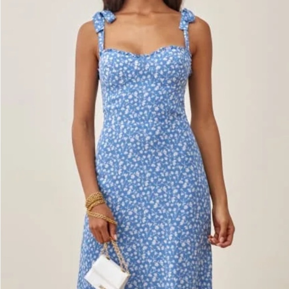 Reformation Nikita blue Floral Blue Midi dress size 4